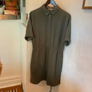 CITY LIFE Olive Army Green Collared Dress size 10